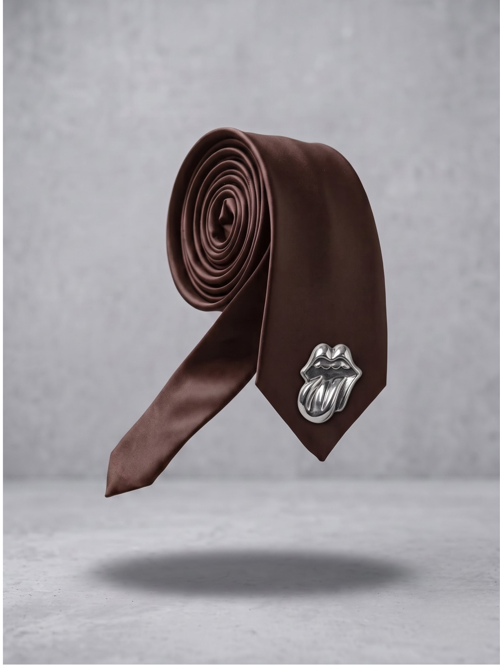 Espresso Crest Leather Tie