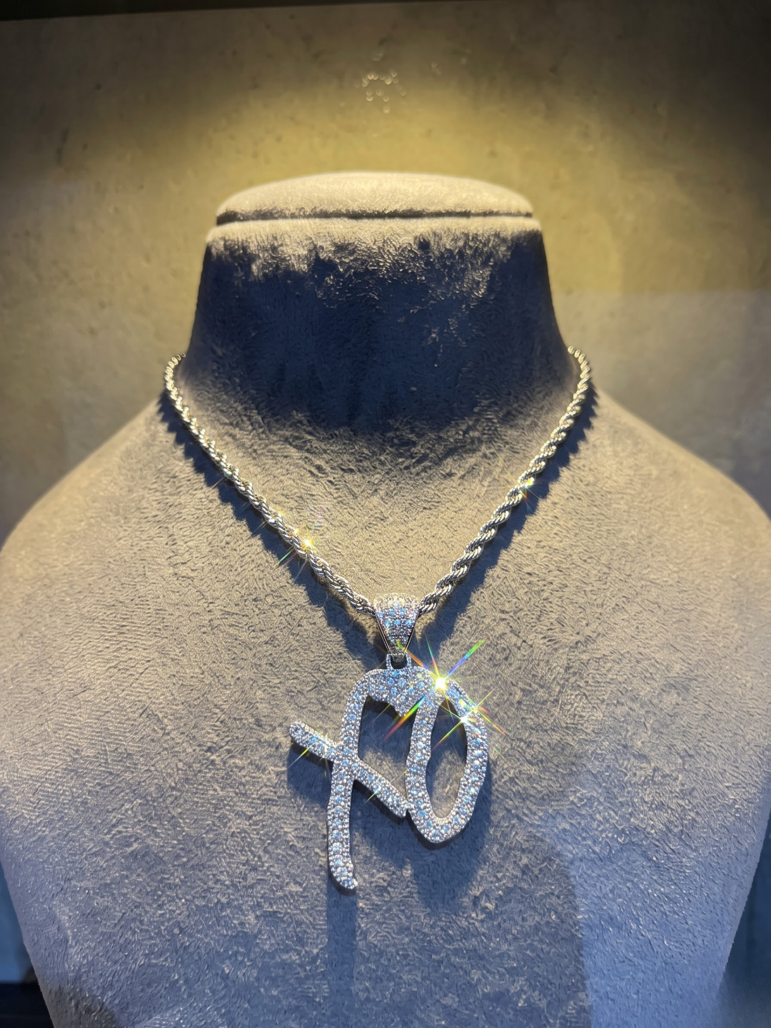 Celestial Initial Pavé Pendant Necklace