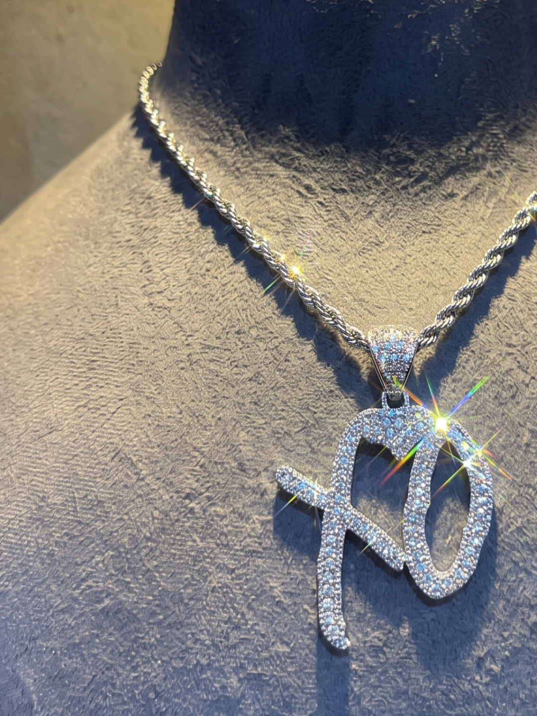 Celestial Initial Pavé Pendant Necklace