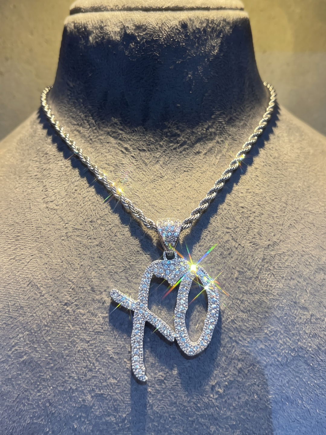 Celestial Initial Pavé Pendant Necklace