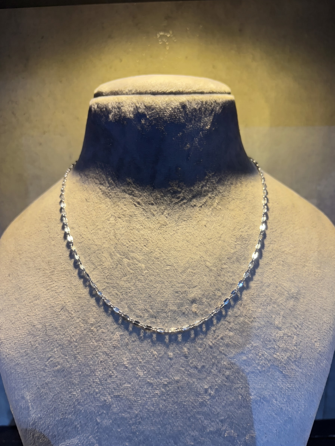 Elegant Silver Beaded Chain Necklace