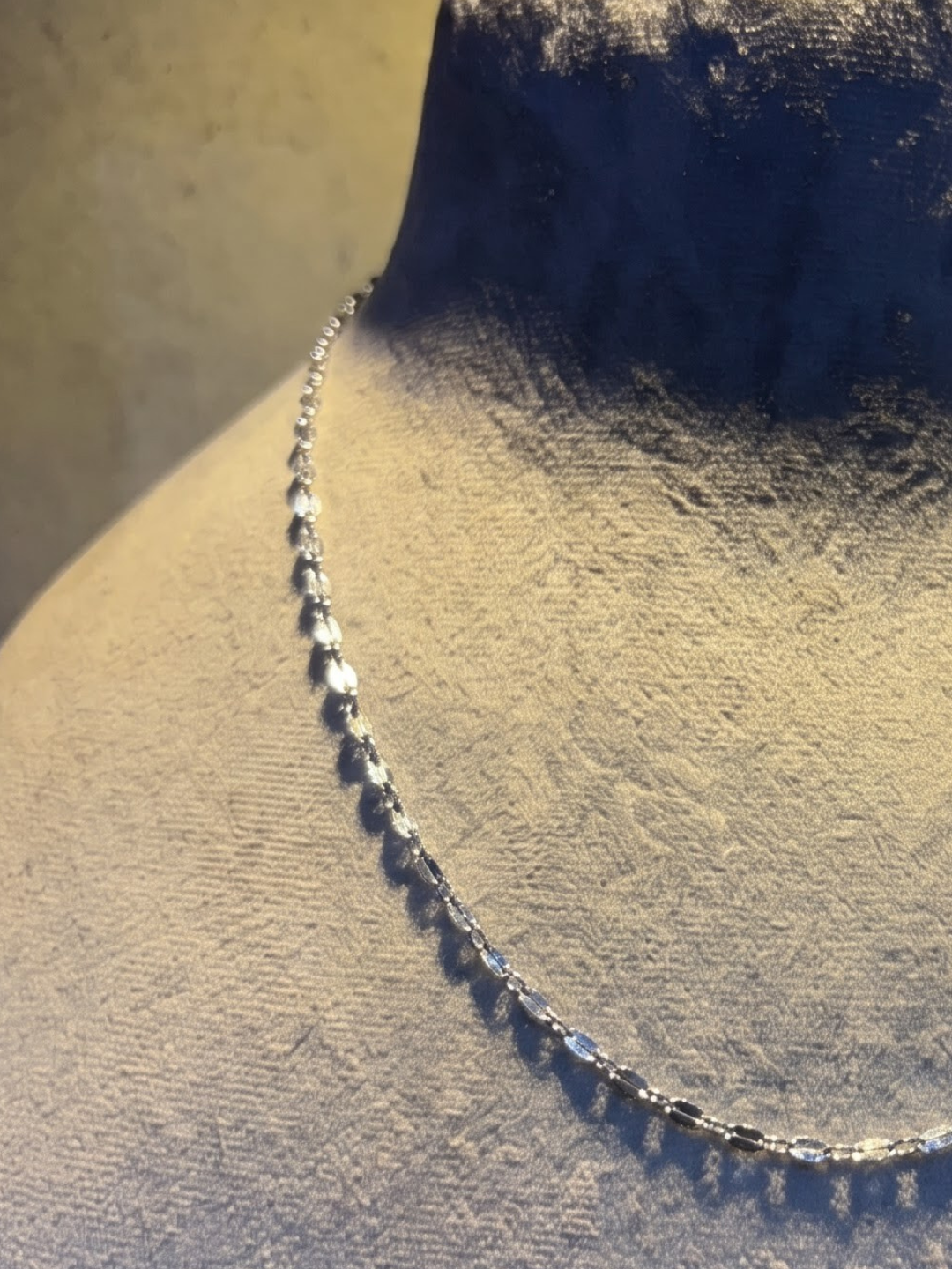 Elegant Silver Beaded Chain Necklace