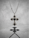 Midnight Onyx Gothic Cross Necklace