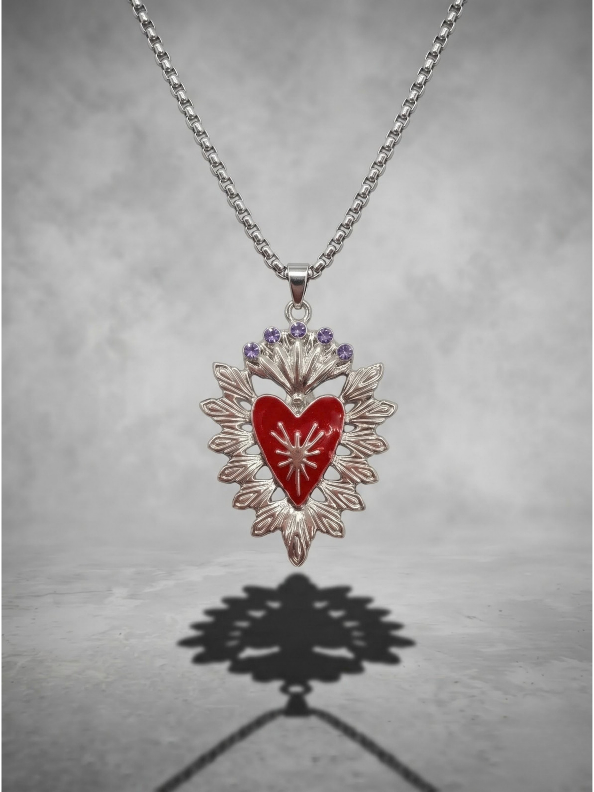 Sacred Flame Heart Necklace