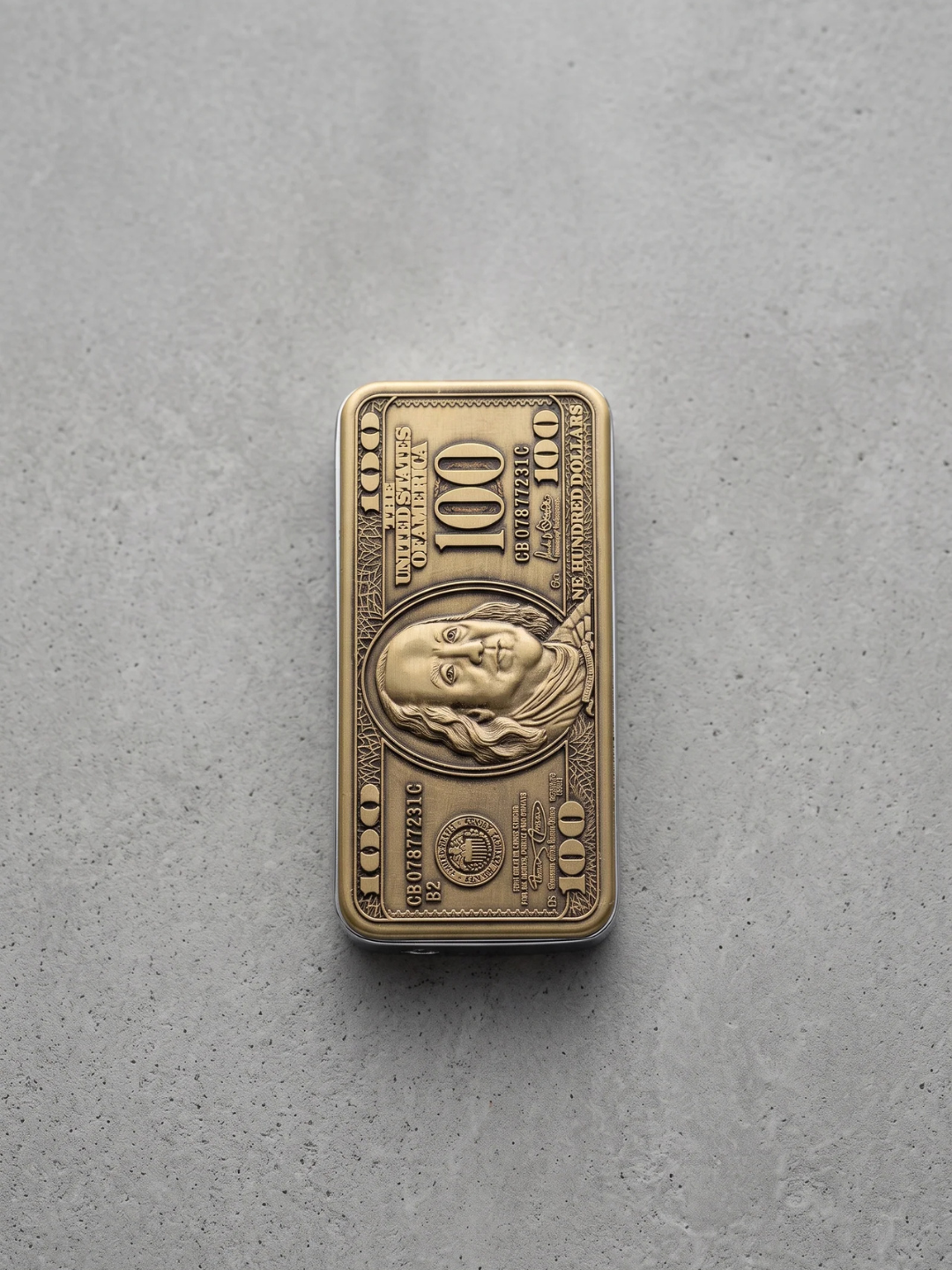 Vintage $100 Bill Design Metal Flip Lighter