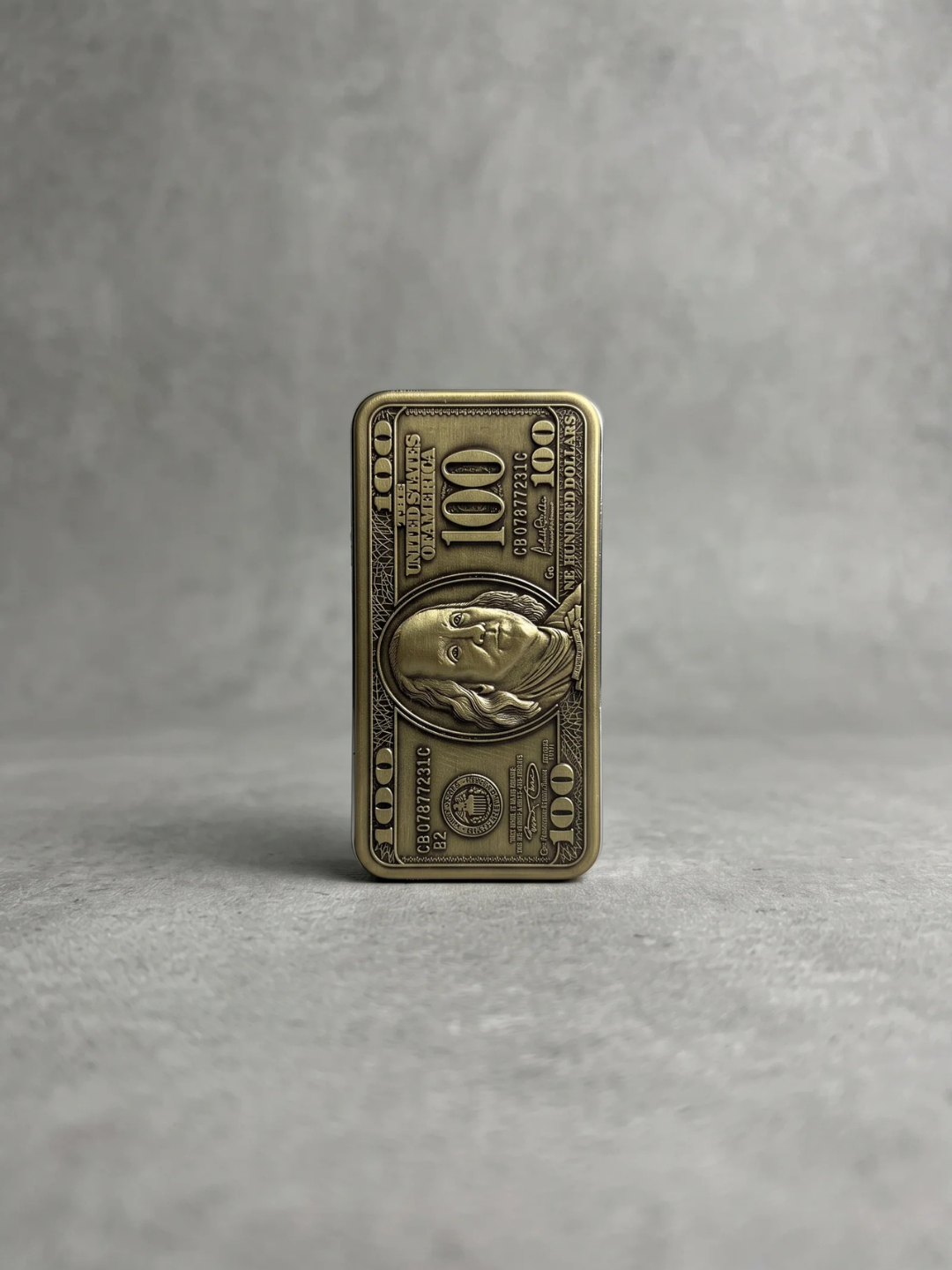 Vintage $100 Bill Design Metal Flip Lighter