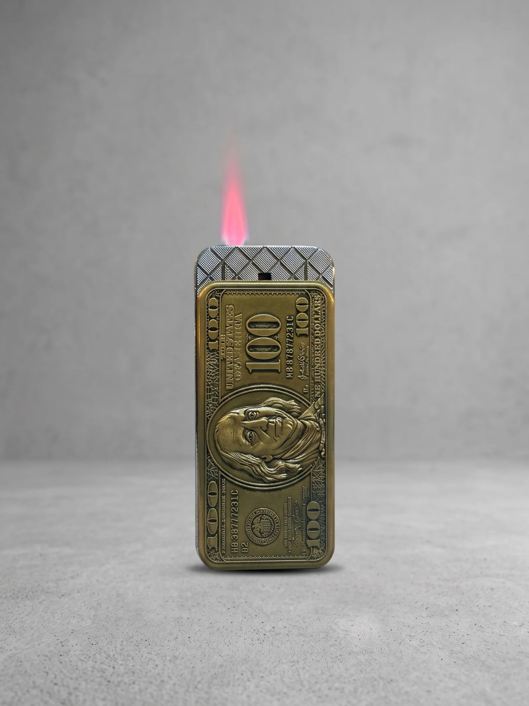 Vintage $100 Bill Design Metal Flip Lighter