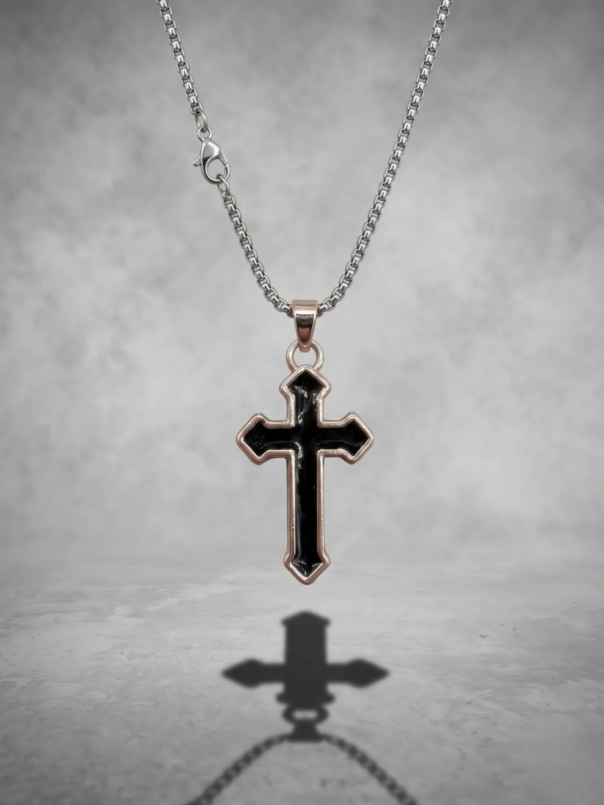 Noir Cross Pendant Necklace