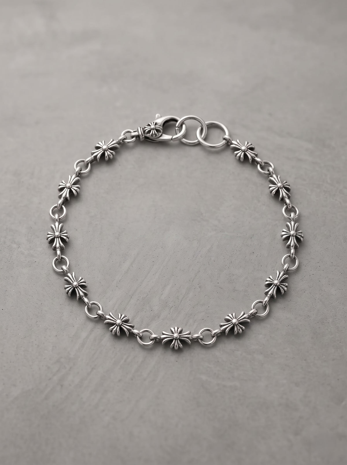 Silver Daisy Bloom Link Bracelet