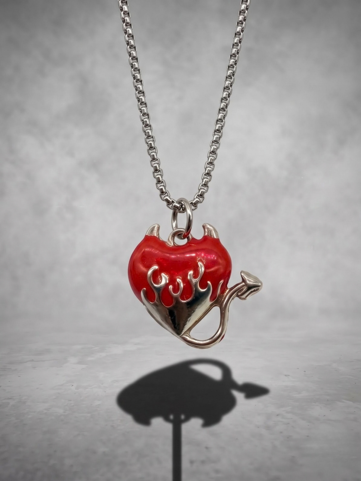 Inferno Devil Heart Pendant Necklace