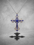 Royal Sapphire Cross Pendant Necklace