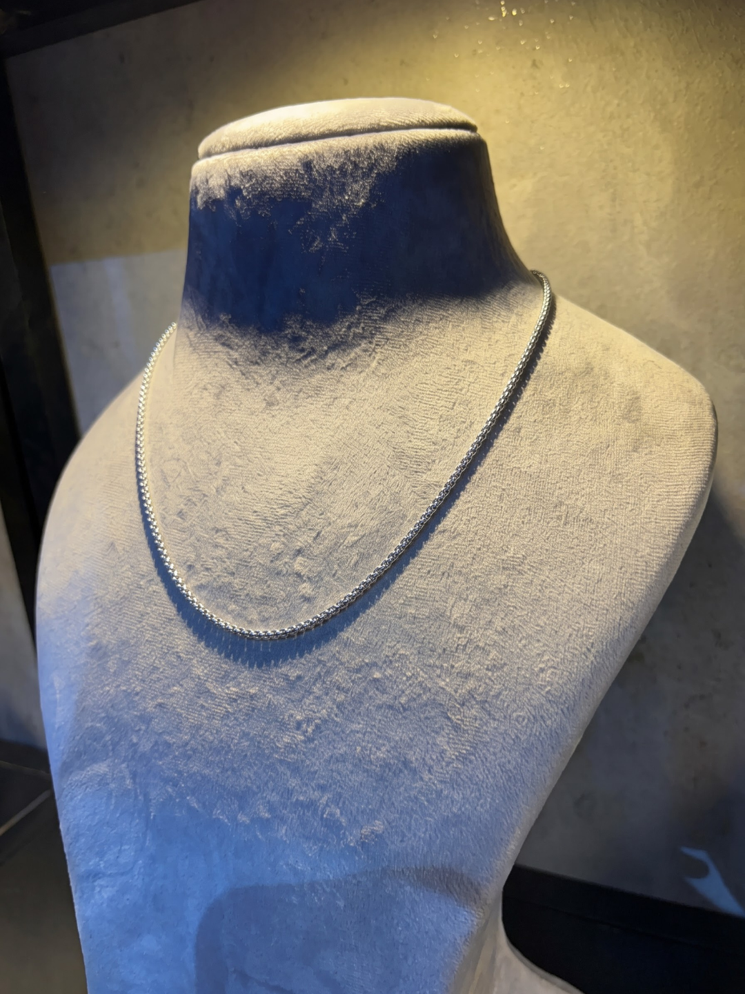 Silver Beaded Rope Chain Necklace
