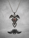 Gothic Bat Crystal Pendant Necklace