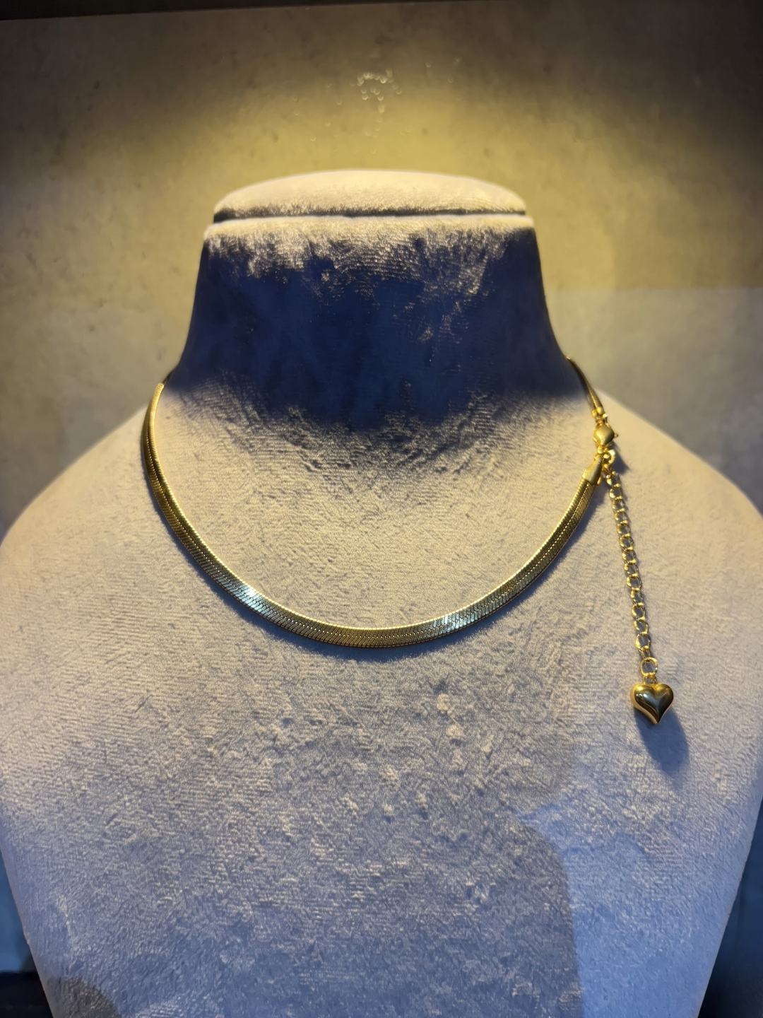 Heart Drop Herringbone Chain