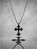 Noir Gothic Cross Pendant Necklace