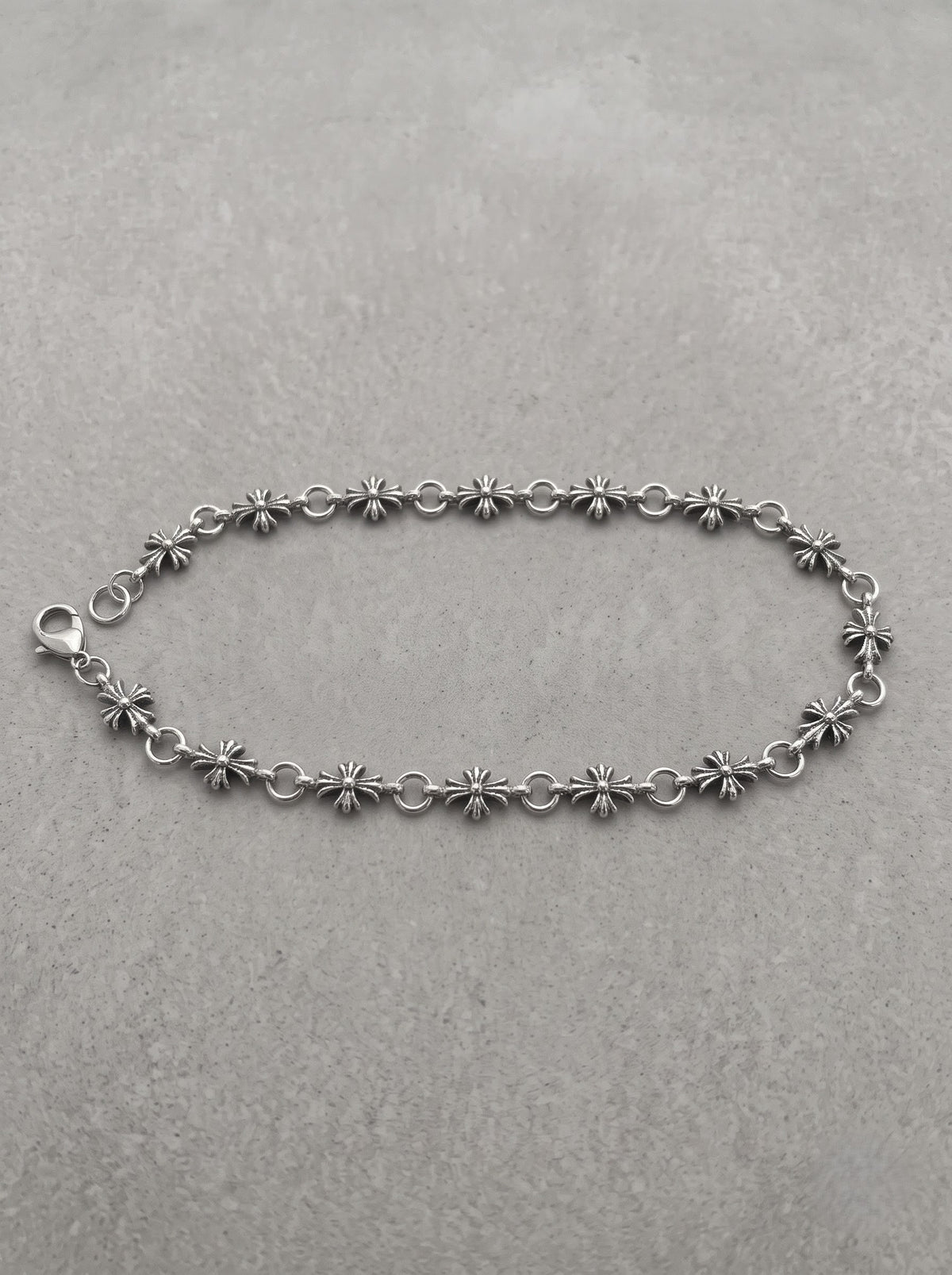 Silver Daisy Bloom Link Bracelet