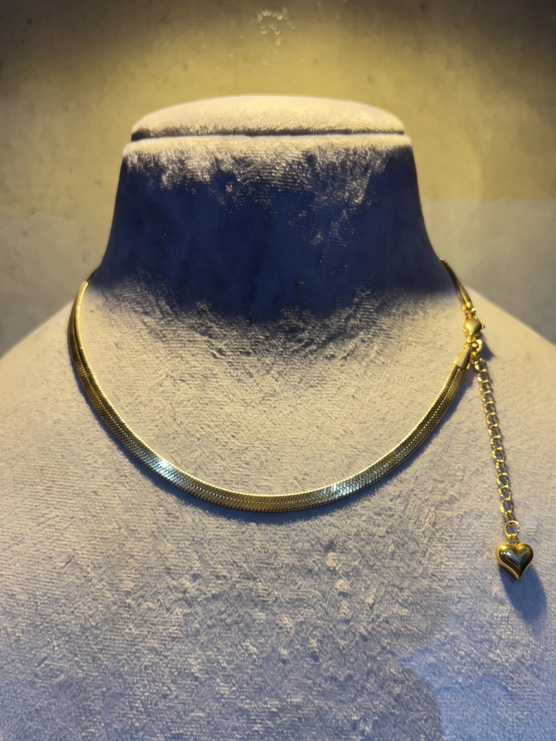 Heart Drop Herringbone Chain