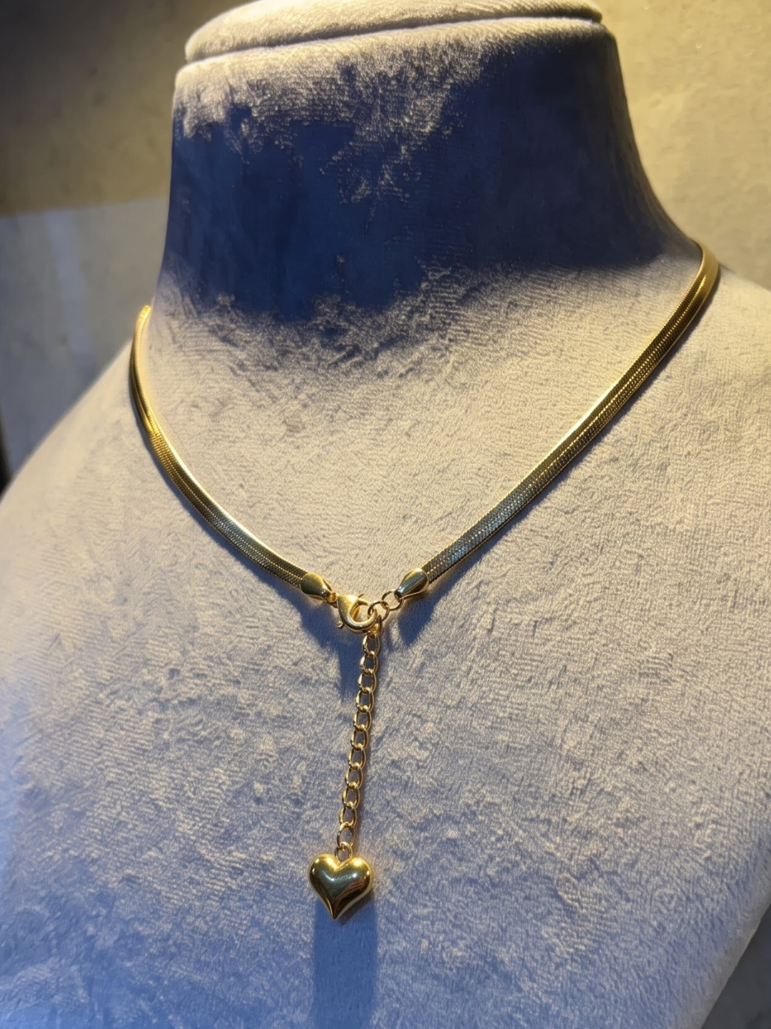 Heart Drop Herringbone Chain