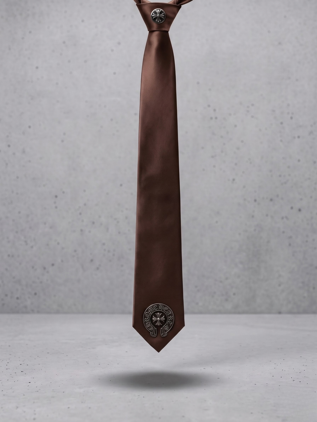 Espresso Crest Leather Tie