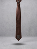 Espresso Crest Leather Tie