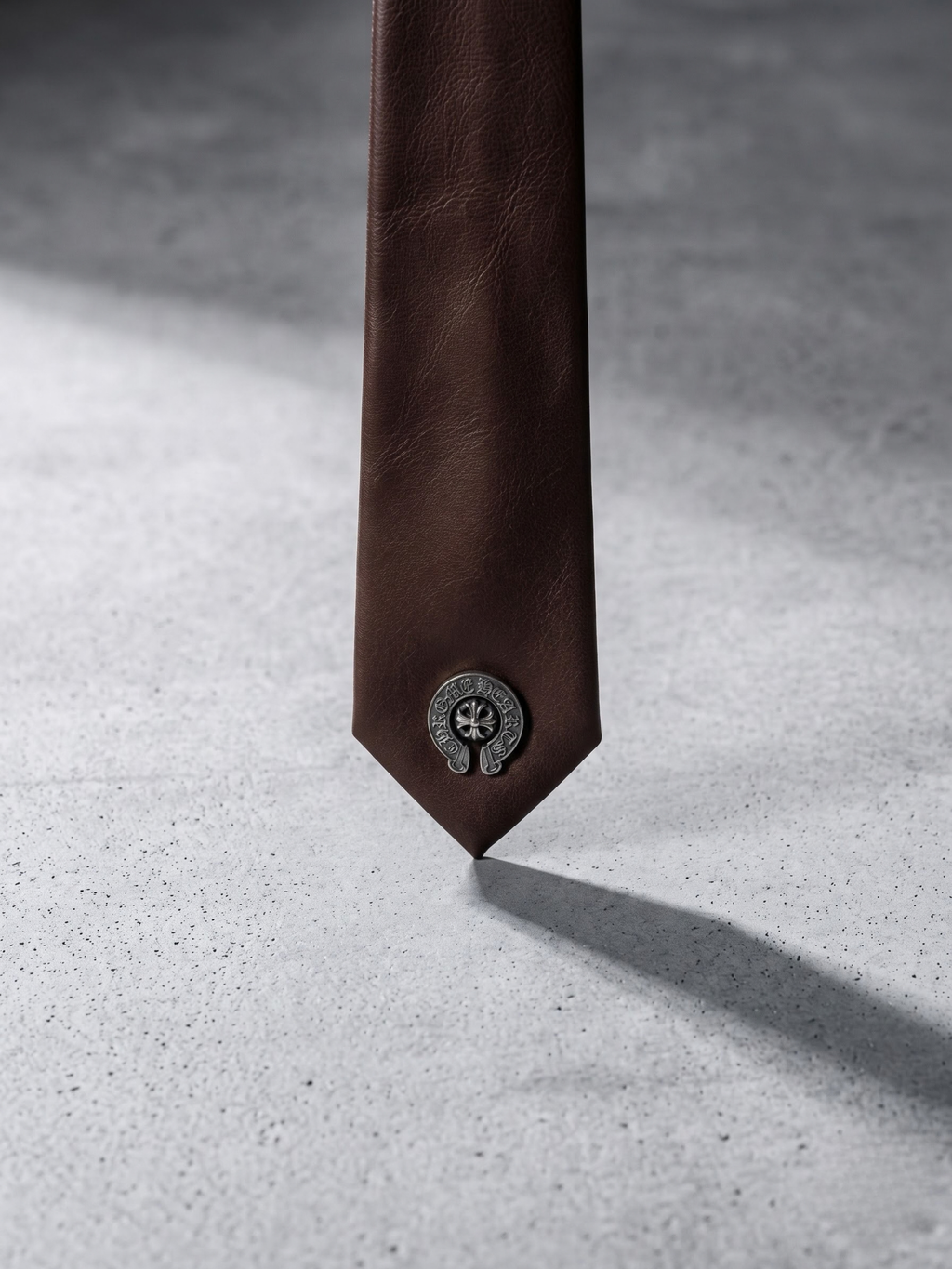 Espresso Crest Leather Tie