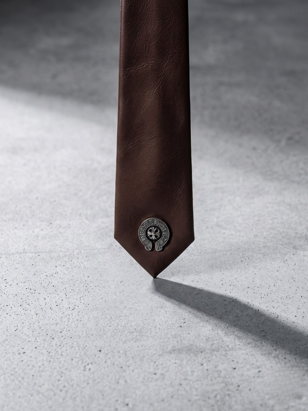 Espresso Crest Leather Tie
