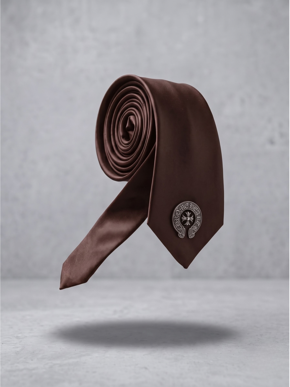 Espresso Crest Leather Tie