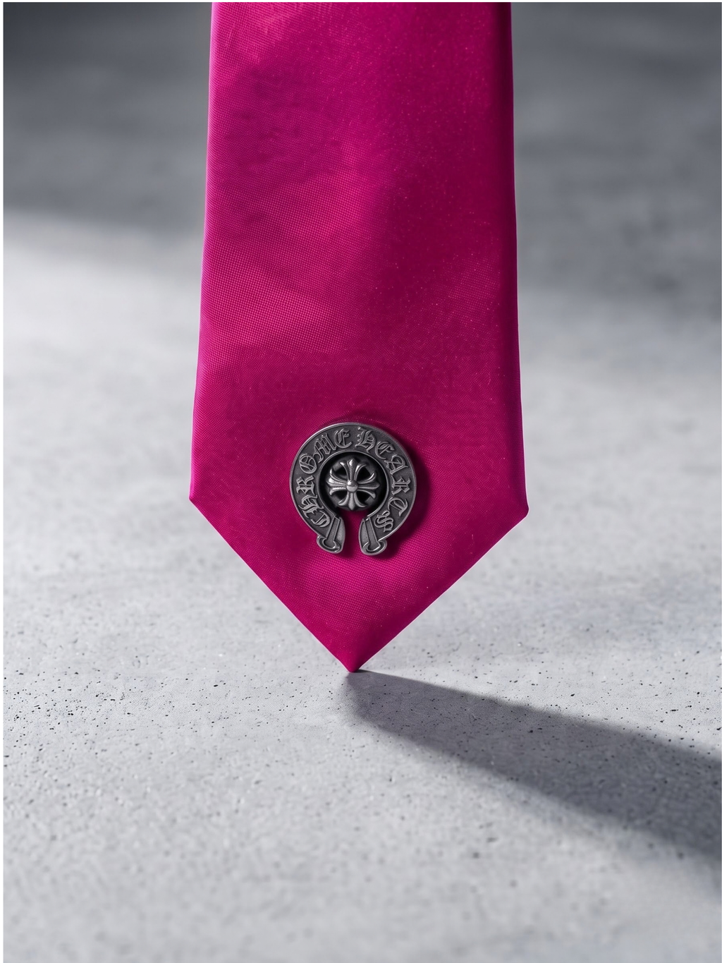 Fuchsia Crest Satin Tie