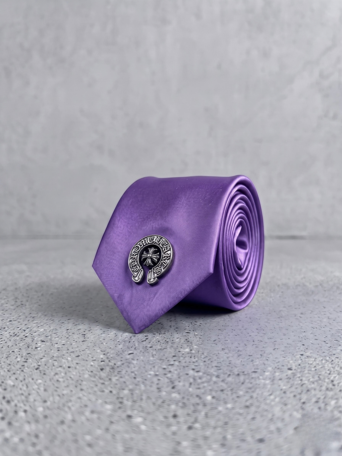 Royal Violet Crest Satin Tie