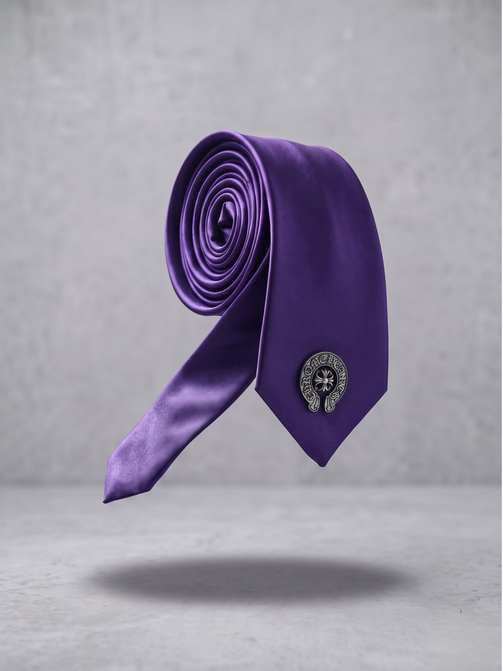 Royal Violet Crest Satin Tie