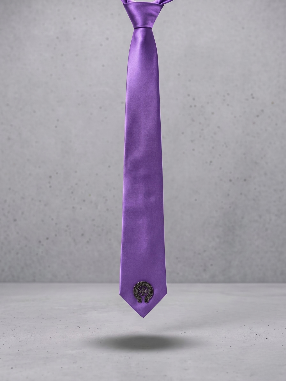 Royal Violet Crest Satin Tie