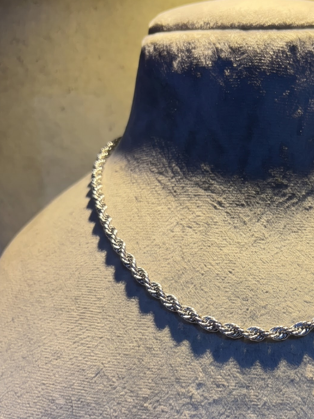 Classic Silver Rope Chain Necklace