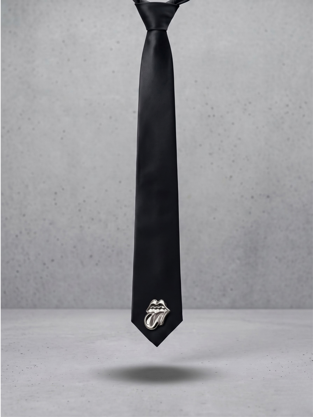 Noir Chrome Satin Tie