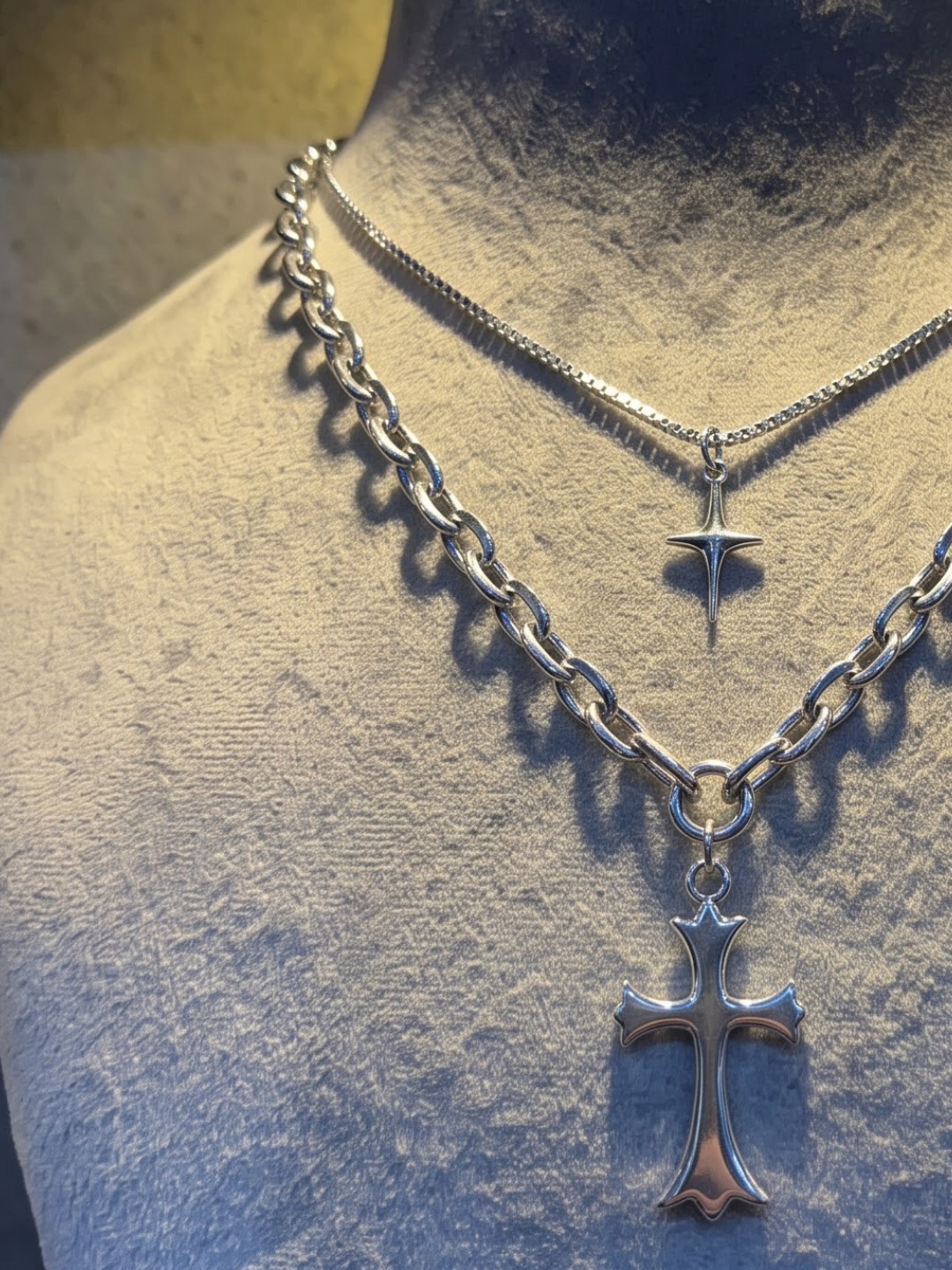 Gothic Cross Layered Necklace