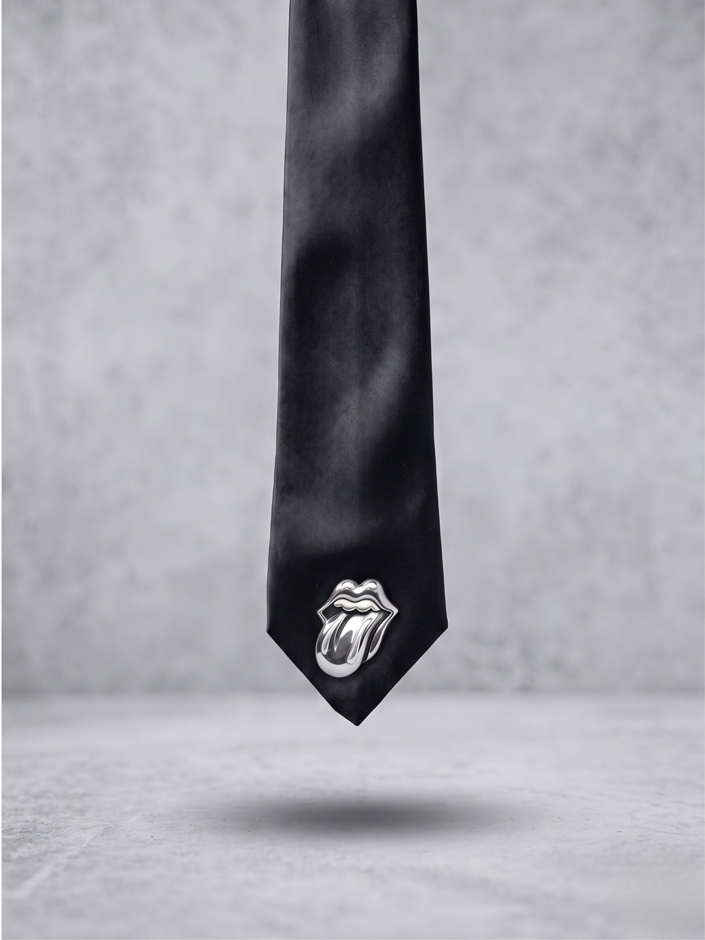 Noir Chrome Satin Tie