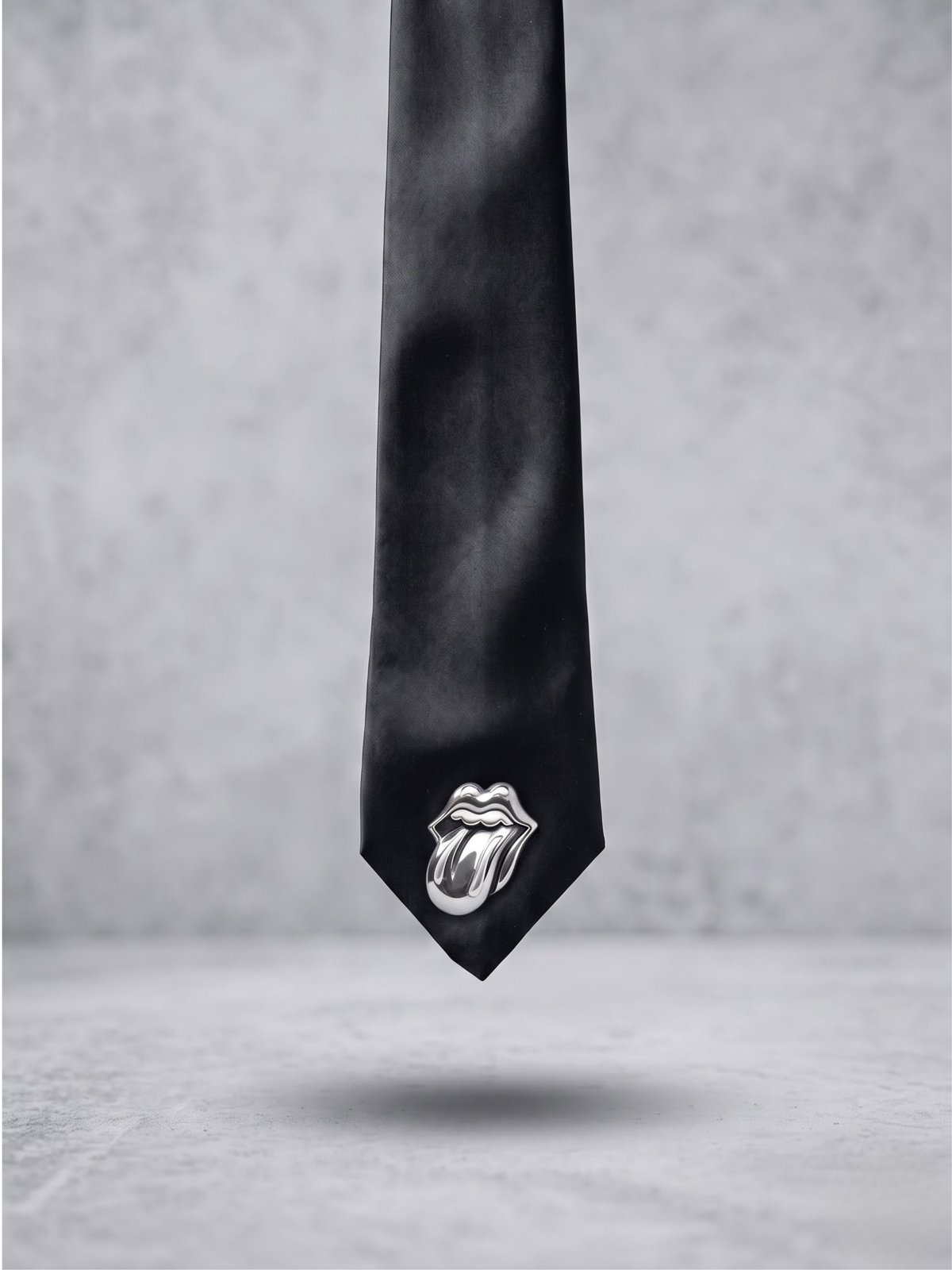 Noir Chrome Satin Tie