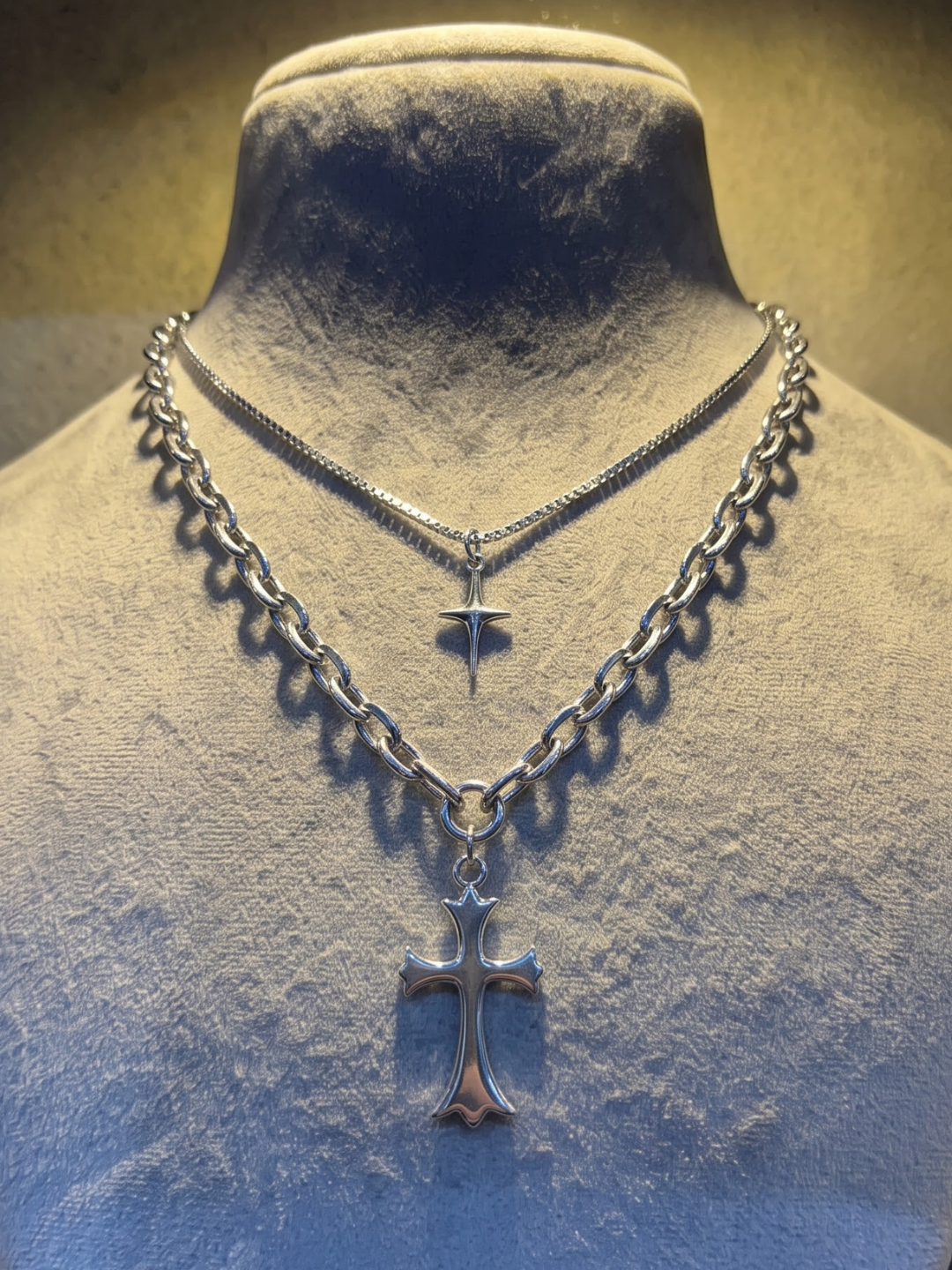 Gothic Cross Layered Necklace