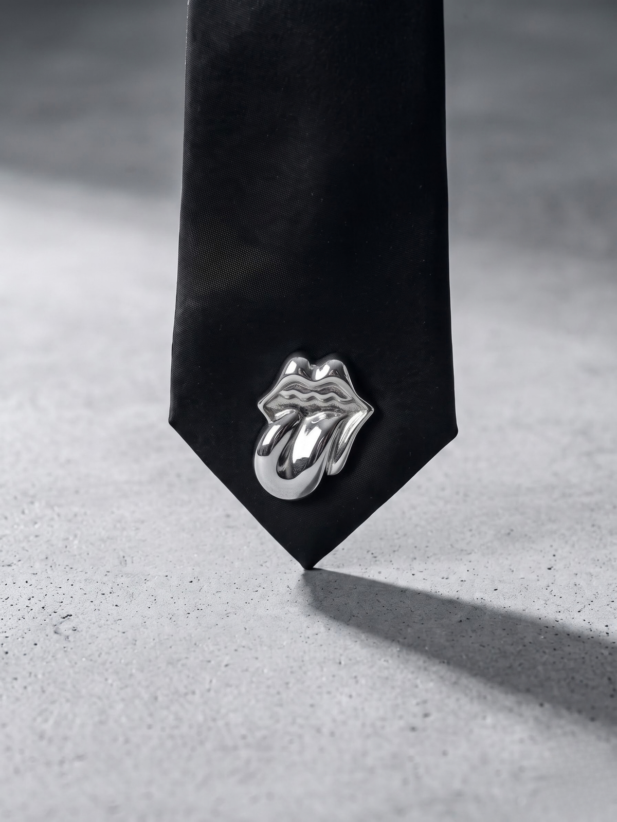 Noir Chrome Satin Tie