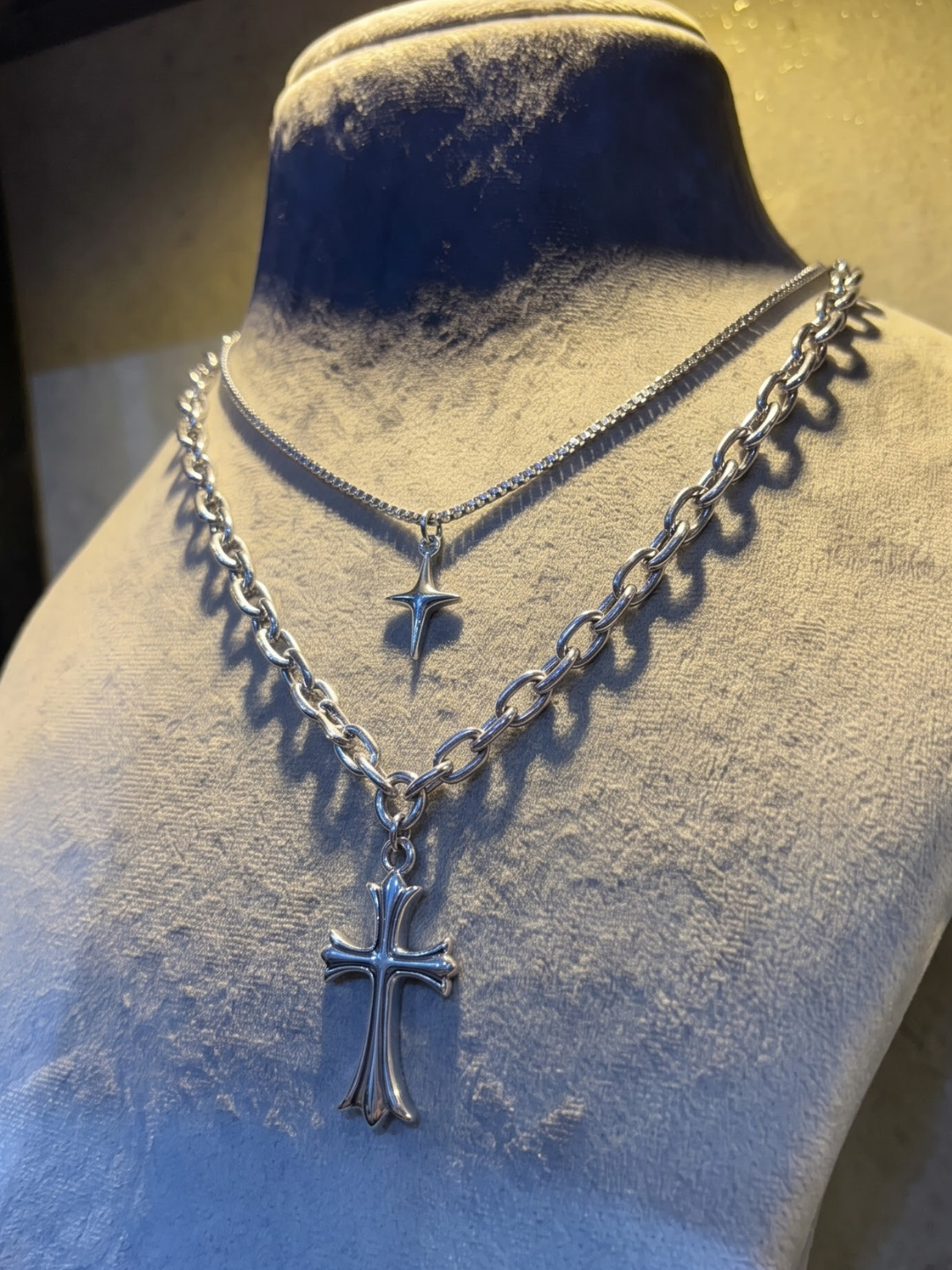 Gothic Cross Layered Necklace
