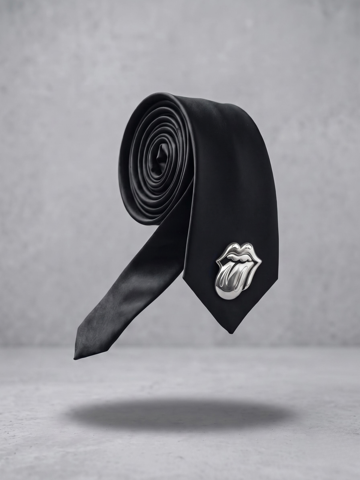 Noir Chrome Satin Tie