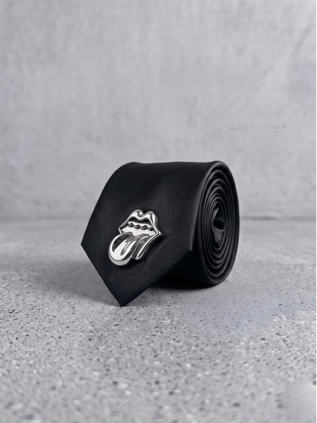 Noir Chrome Satin Tie