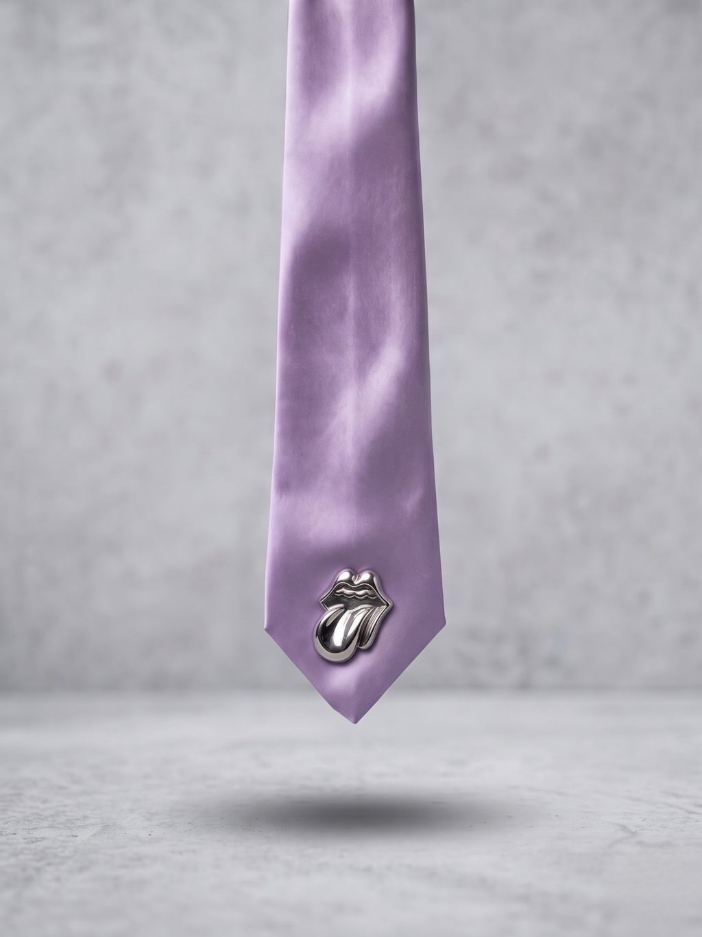 Lilac Chrome Satin Tie