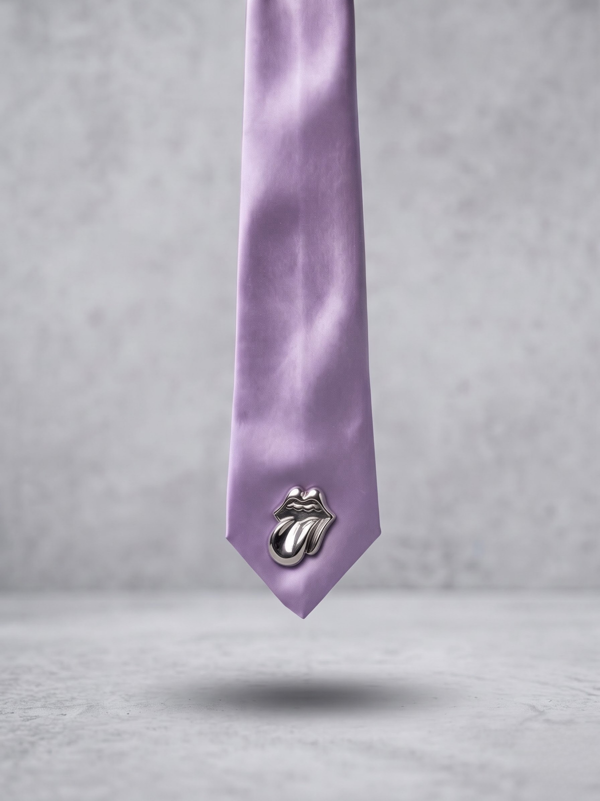 Lilac Chrome Satin Tie