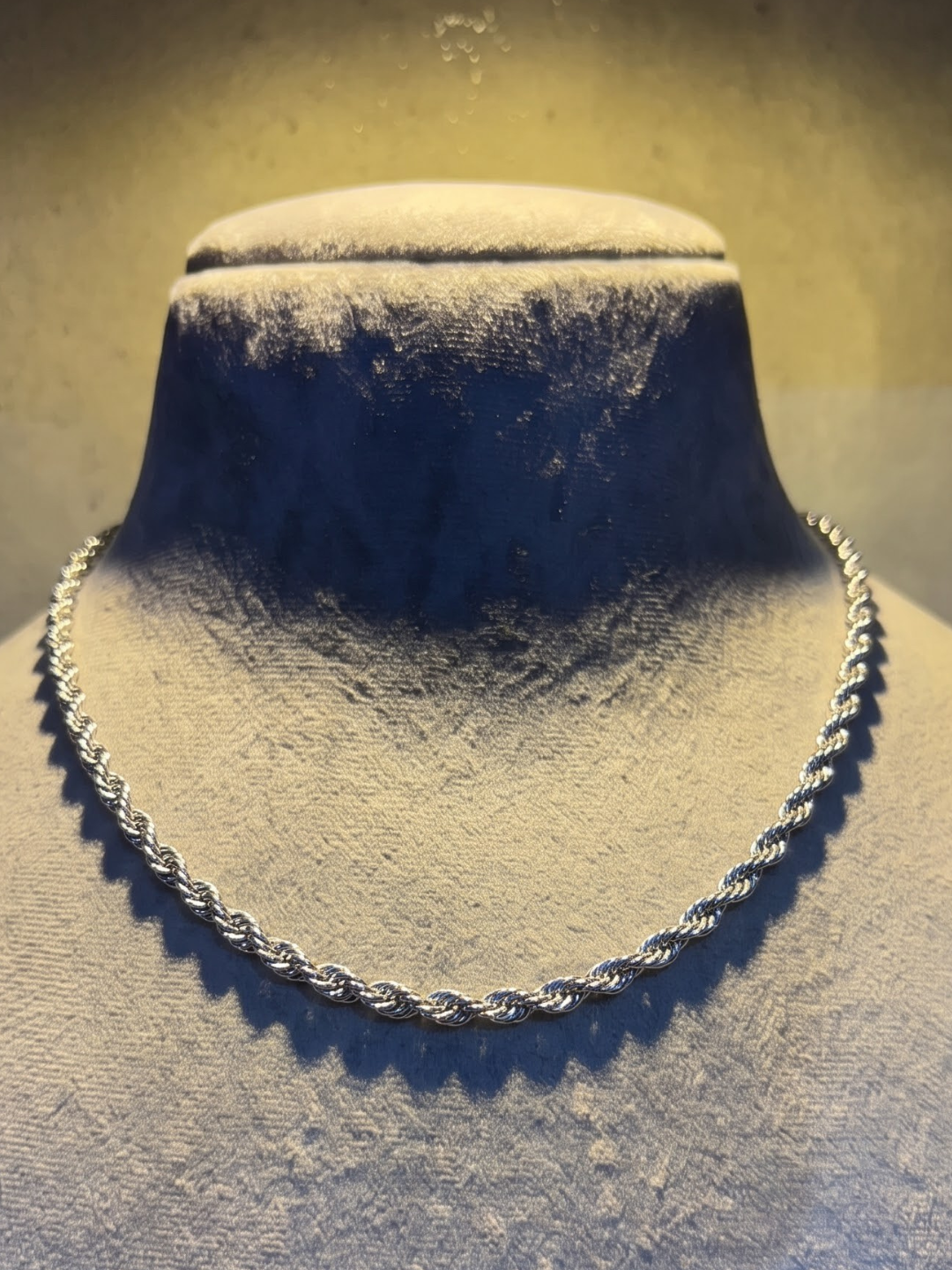 Classic Silver Rope Chain Necklace