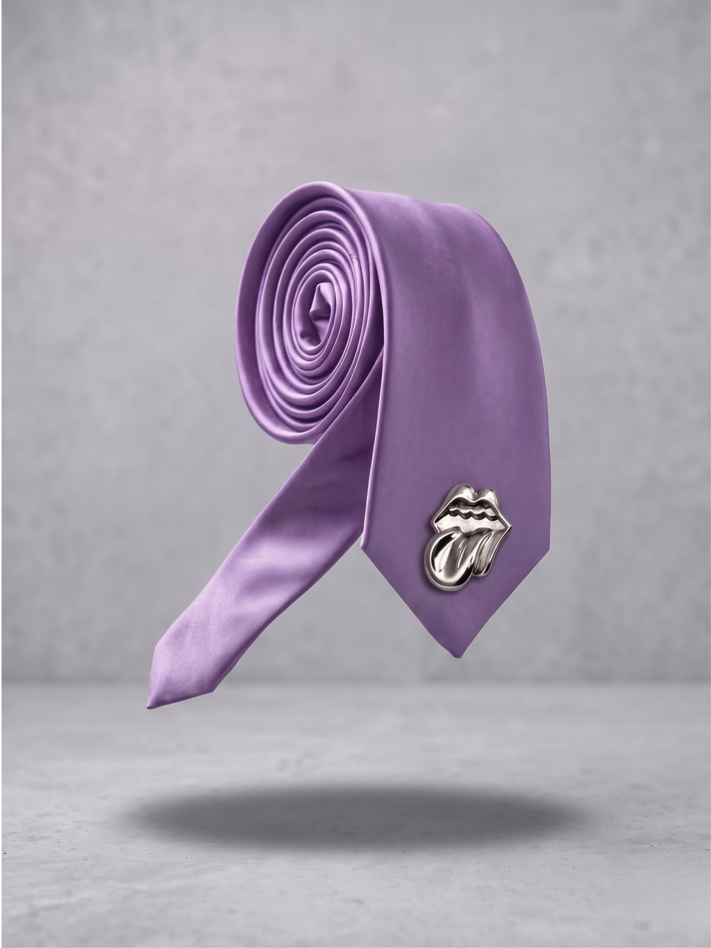 Lilac Chrome Satin Tie