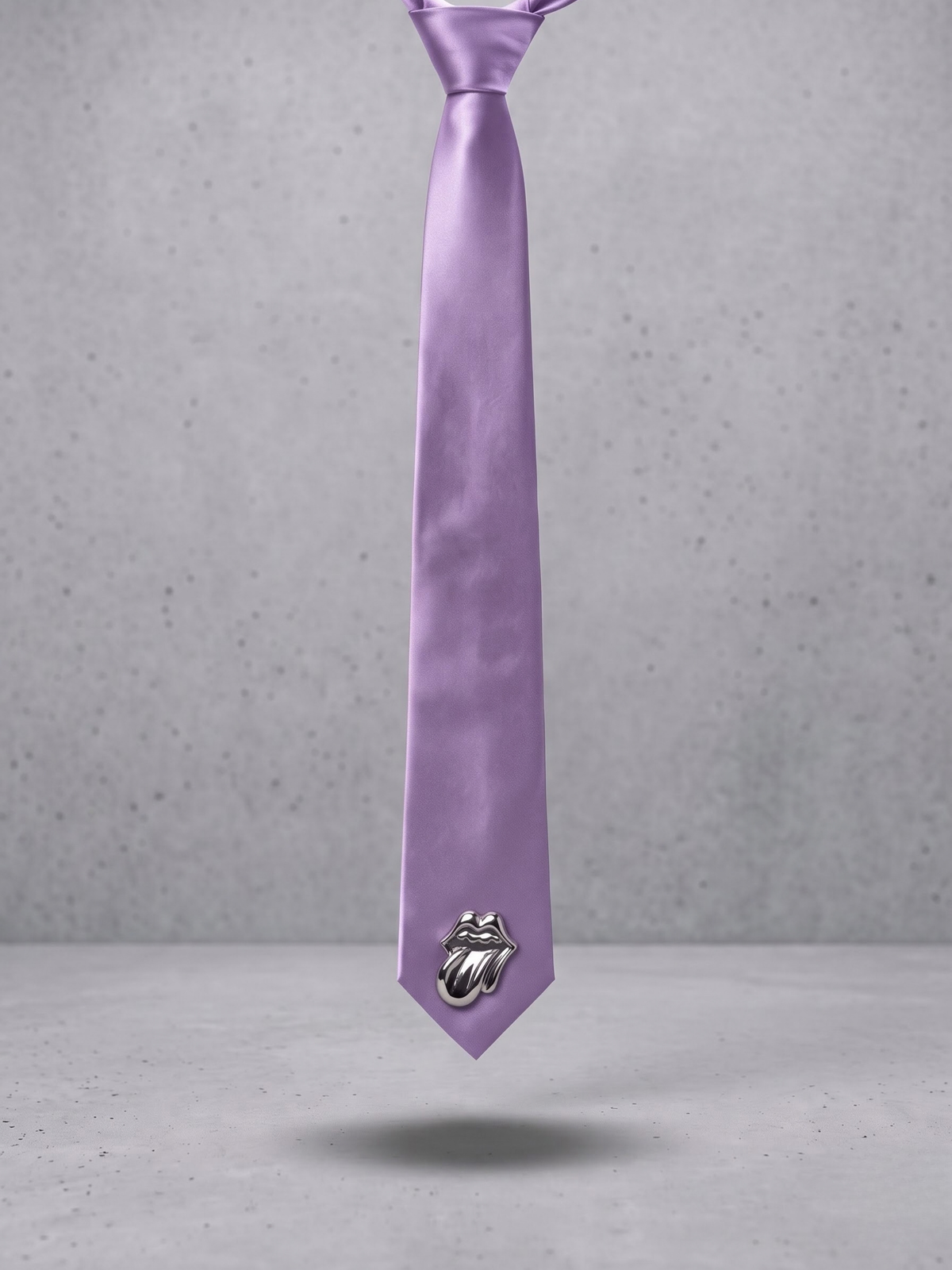 Lilac Chrome Satin Tie
