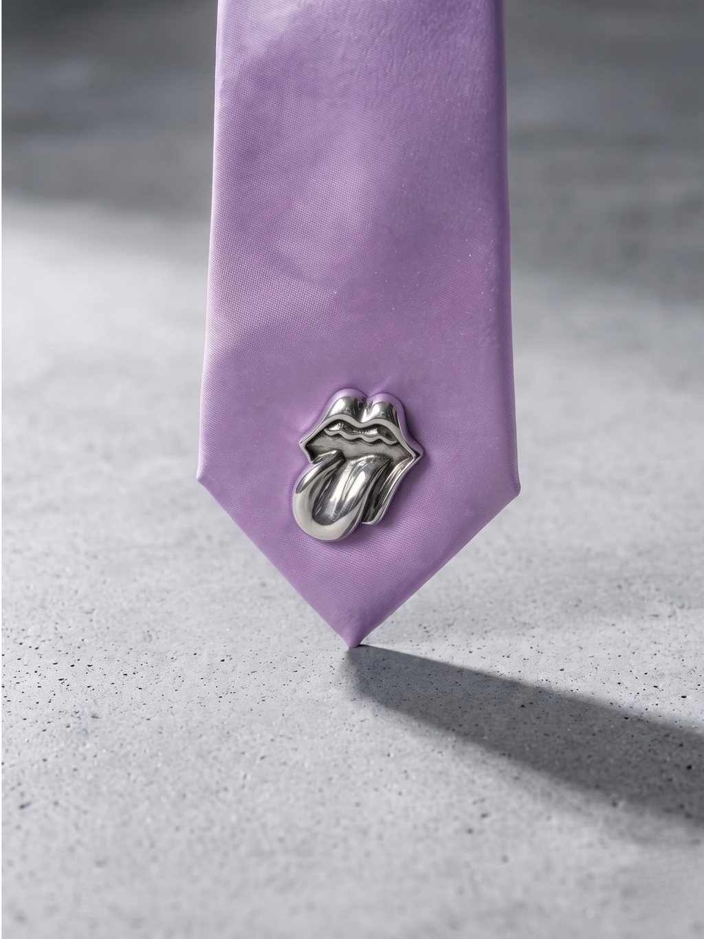 Lilac Chrome Satin Tie