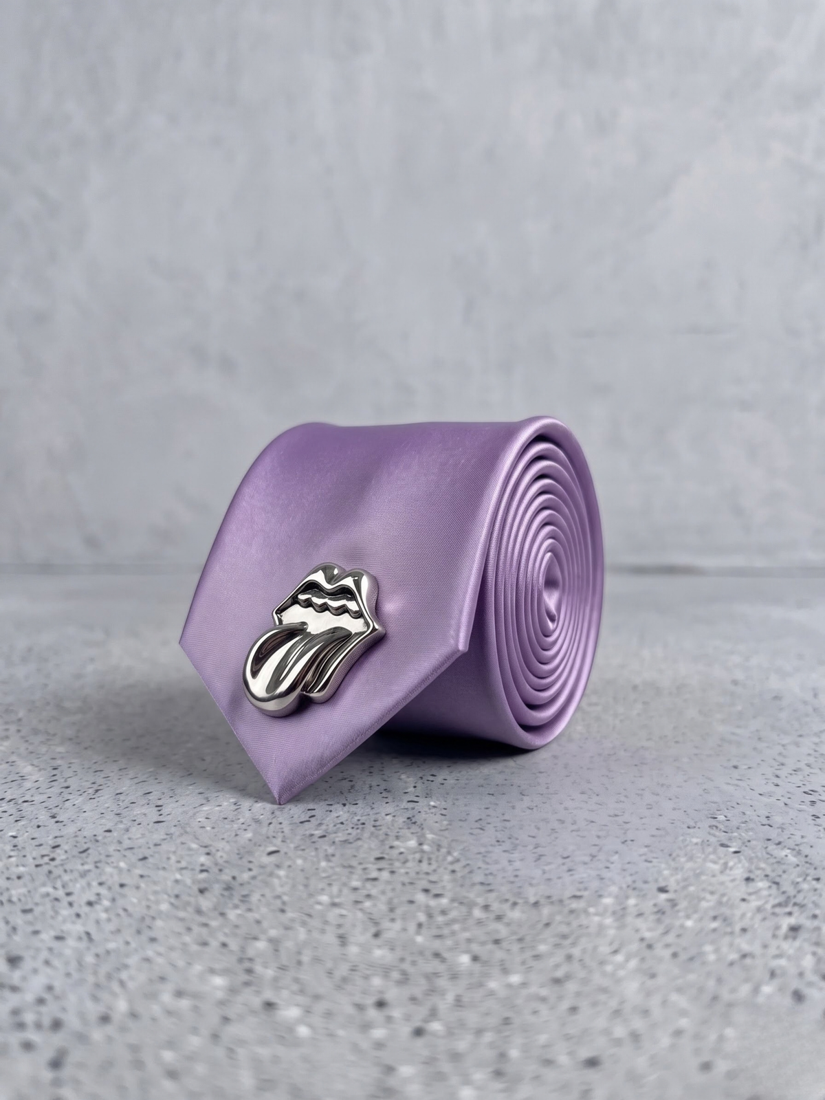 Lilac Chrome Satin Tie