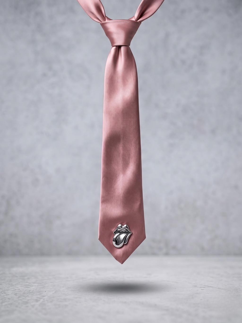 Rose Chrome Satin Tie