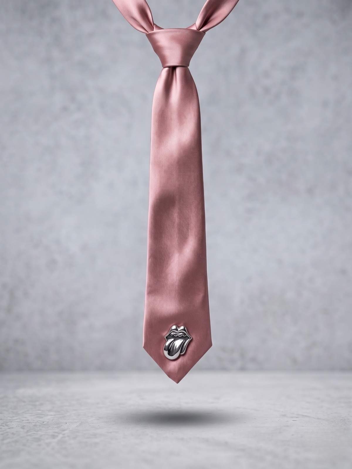 Rose Chrome Satin Tie